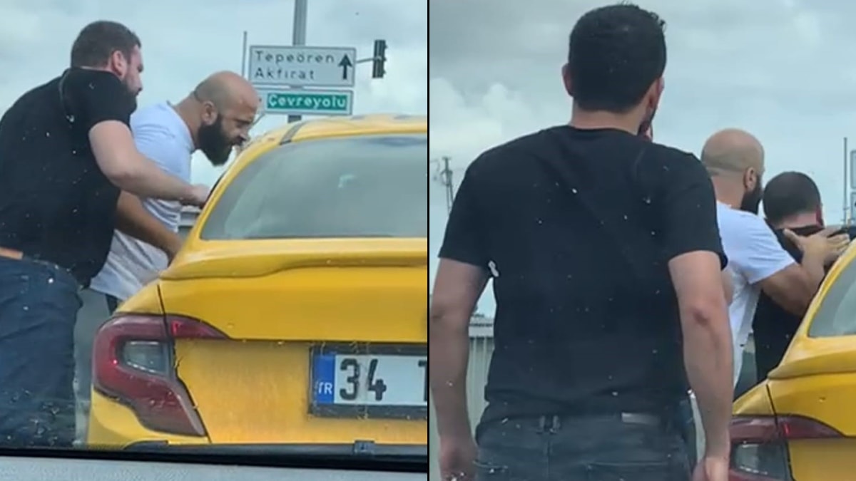 Yol kavgasında taksiciye dayak