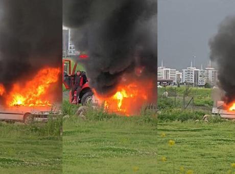 Galericiler Sitesi’nde korku dolu dakikalar! Otomobil alev alev yandı