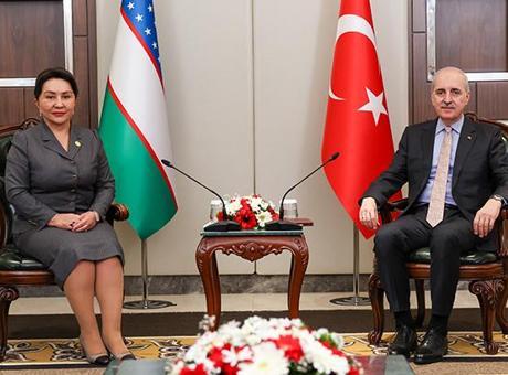 TBMM Başkanı Kurtulmuş, Özbekistan Senatosu Başkanı Narbaeva ile görüştü