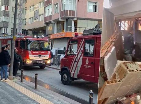 Zeytinburnu'nda korku dolu anlar! İnşaatta beton döküldüğü anda yan binanın duvarı çöktü; 2 gözaltı