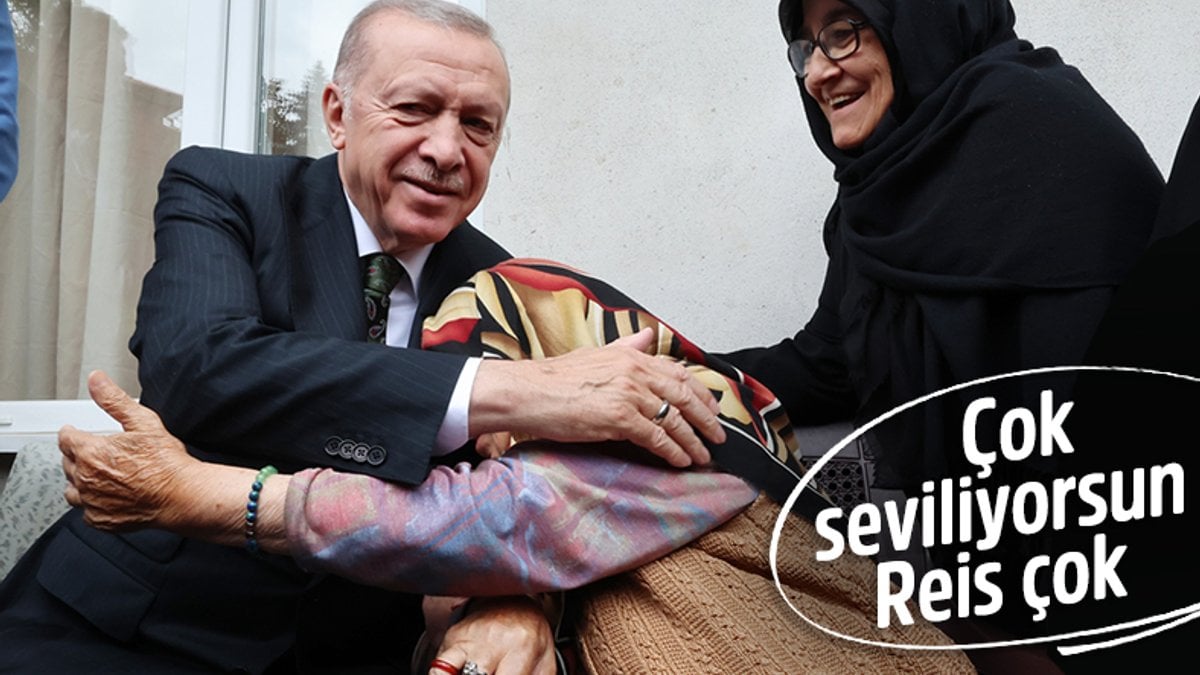 Cumhurbaşkanı Erdoğan, Rize'de komşularıyla bir arada