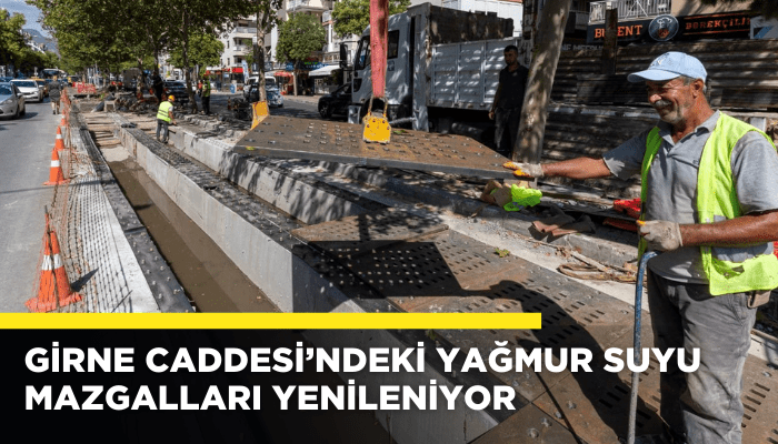 Girne Caddesi’ndeki yağmur suyu mazgalları yenileniyor
