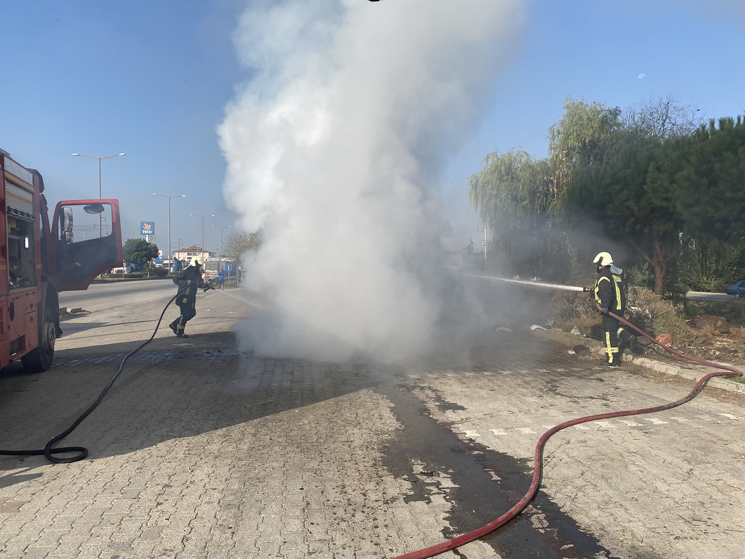 Takım otobüsü Manisa’da alev aldı
