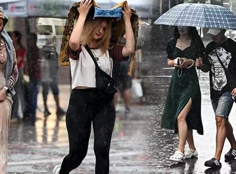 Meteoroloji yeni harita yayımladı! Sıcaktan bunalan şehir sağanak yağış ile serinledi