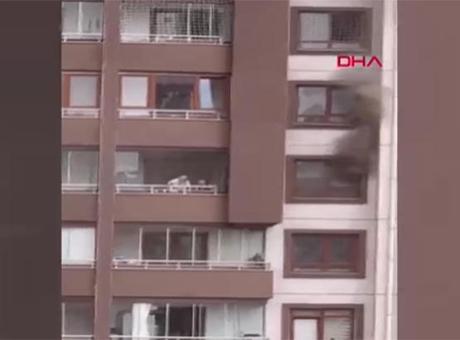 Ankara'da bir binada yangın: Mahsur kalanlar kurtarıldı