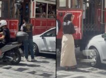 İstiklal'de fren yerine gaza basan sürücü tramvaya çarptı