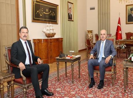 TBMM Başkanı Kurtulmuş, TİP Genel Başkanı Baş'ı kabul etti