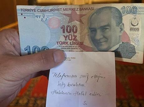 Bolu’da camide şaşırtan olay! Telefonunu şarj eden kişi not ve para bıraktı