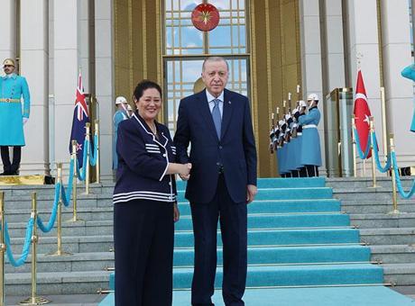 Cumhurbaşkanı Erdoğan, Yeni Zelanda Genel Valisi Kiro'yu kabul etti