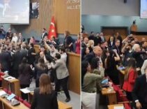 İzmir Büyükşehir Belediye Meclisi’nde AK Parti ve CHP'li üyeler birbirine girdi