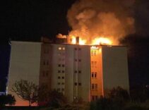 Yer: Aydın! Lise yurdunda çıkan yangına müdahale ediliyor