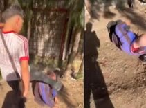İzmir'de skandal! Sokakta uyuyan yaşlı adamın yüzüne tekme attı