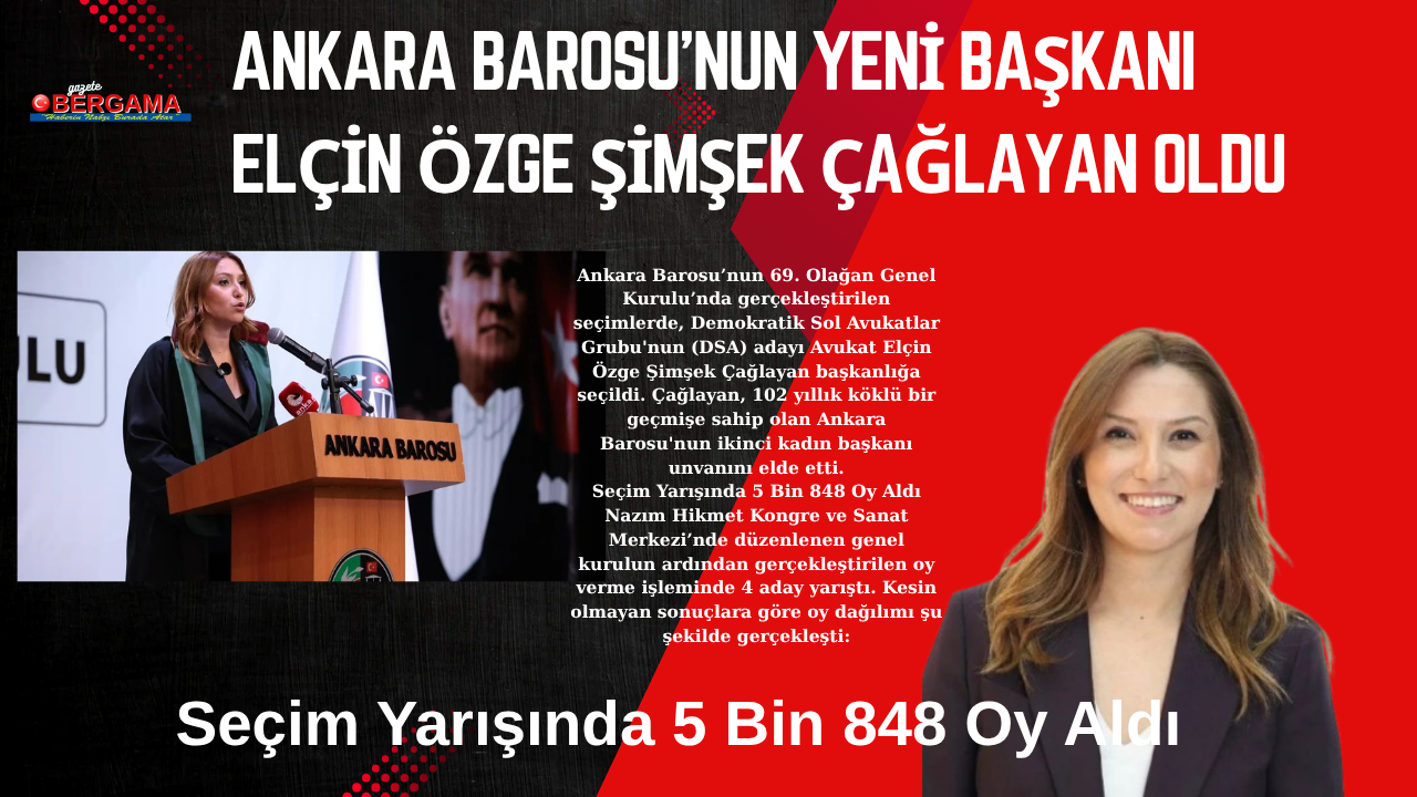 ANKARA BAROSU’NUN YENİ BAŞKANI ELÇİN ÖZGE ŞİMŞEK ÇAĞLAYAN OLDU